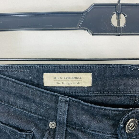 Adriano Goldschmied Jeans The Stevie Slim Straight Leg Jeans Black Mid Rise 27 - Picture 4 of 11